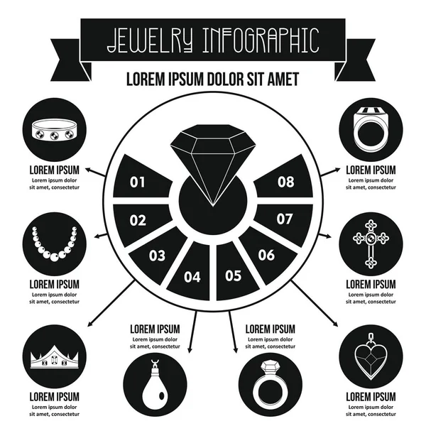 Šperky infografika koncept, jednoduchý styl — Stockový vektor