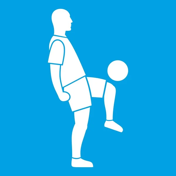 Joueur de football homme icône blanc — Image vectorielle