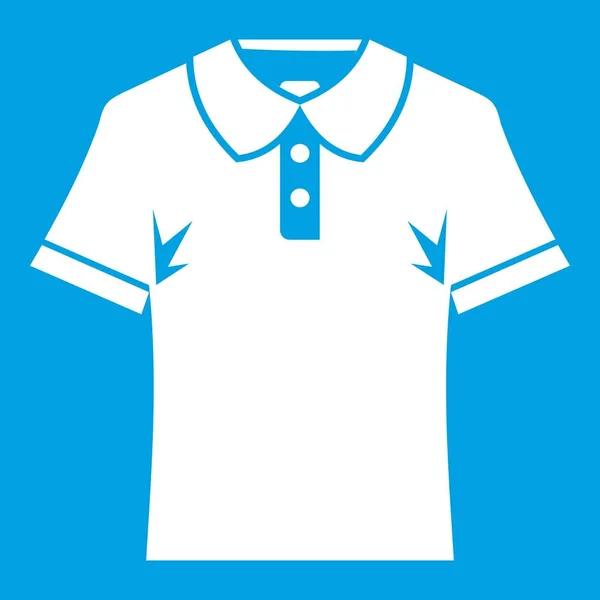 Mannen polo shirt pictogram wit — Stockvector