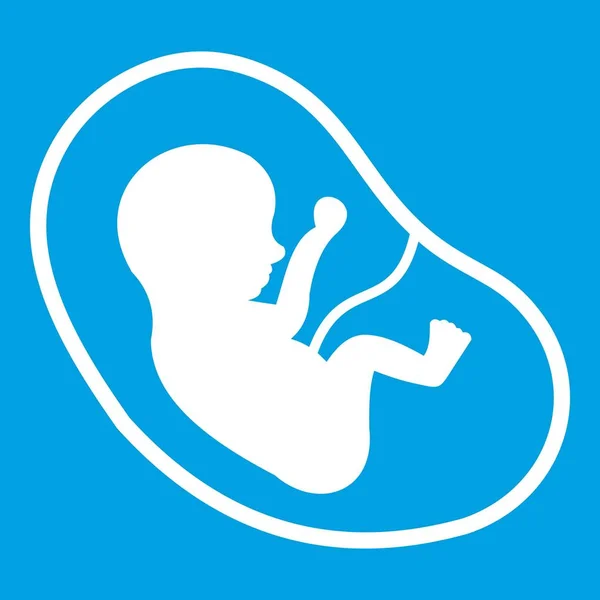 Icône foetus blanc — Image vectorielle