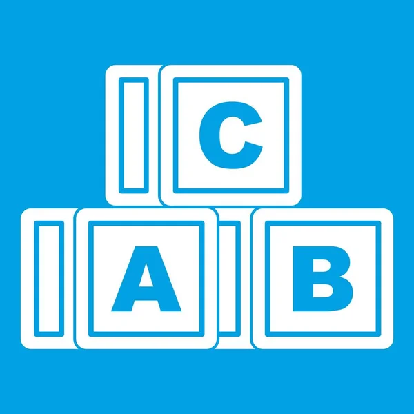 ABC kostky ikona bílé — Stockový vektor