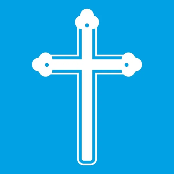 Santa croce icona bianca — Vettoriale Stock