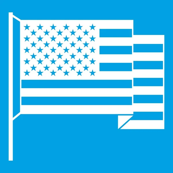 Ikone der amerikanischen Flagge weiß — Stockvektor