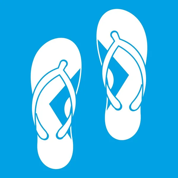 Flip-Flop Sandalen Symbol weiß — Stockvektor