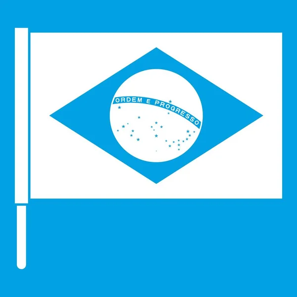 Bandeira do Brasil ícone branco — Vetor de Stock