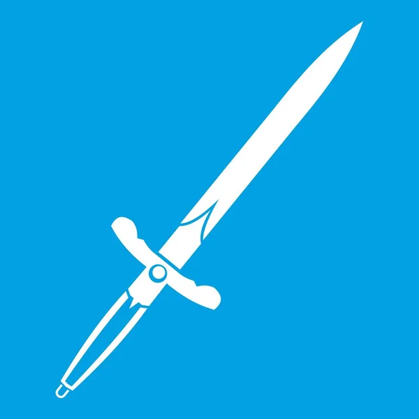 Ícone de espada branco — Vetor de Stock