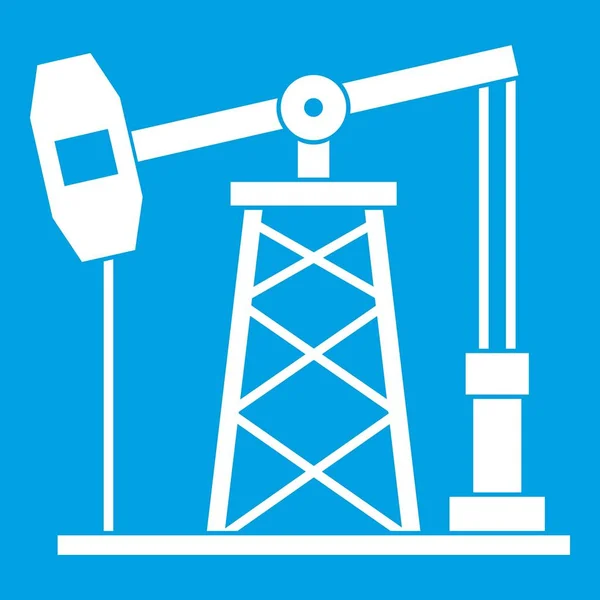 Olie derrick pictogram wit — Stockvector