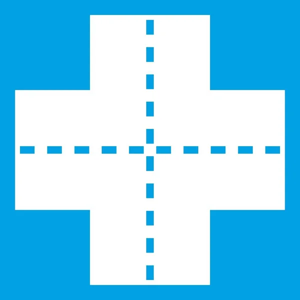Icône Crossroad blanc — Image vectorielle