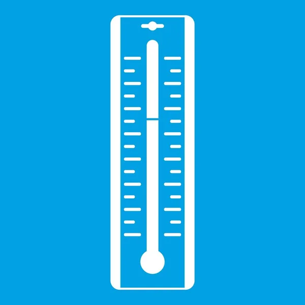 Thermometer with degrees icon white — Stock Vector