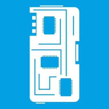 Telefon çip simgesi beyaz