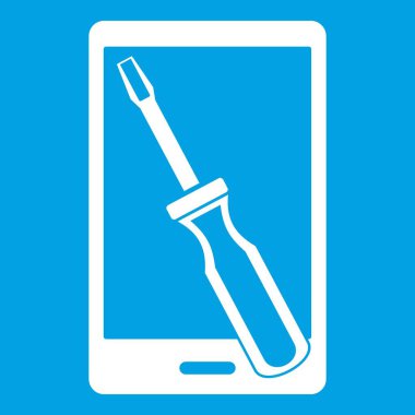 Yenileme telefon simgesi beyaz