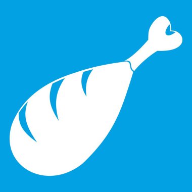 Mavi arka plan vektör illüstrasyon izole et beyaz kemik simgesini