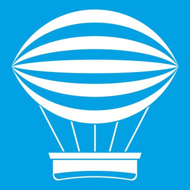 Çizgili retro sıcak hava balon simgesi beyaz
