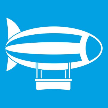 Çizgili zeplin simgesi beyaz