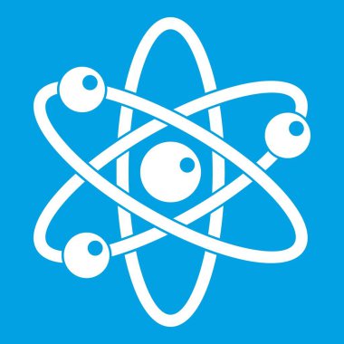 Atom elektron simgesi beyaz ile