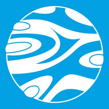 Çizgili gezegen simgesi beyaz