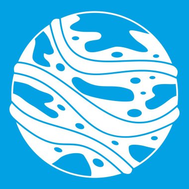 Yuvarlak gezegen simgesi beyaz