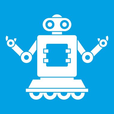 Cyborg tekerlekler beyaz simge üzerinde