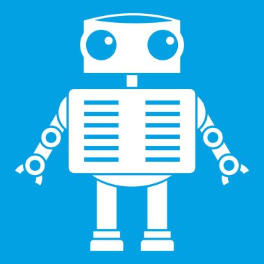 Robot büyük gözleri beyaz simge ile