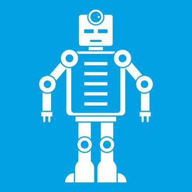 Yapay zeka robot simgesi beyaz