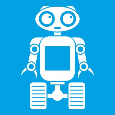 Robot tekerlekleri beyaz simge üzerinde