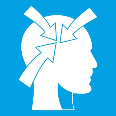 Beyaz okları simge ile baş