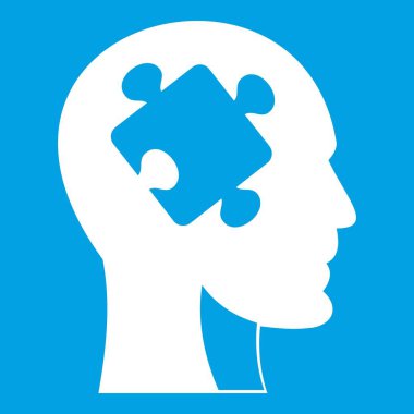 Bulmaca simgesi beyaz ile baş