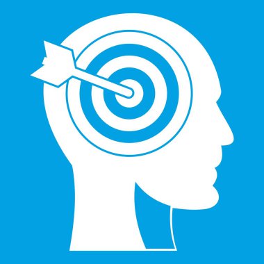 Beyaz insan baş simge hedef