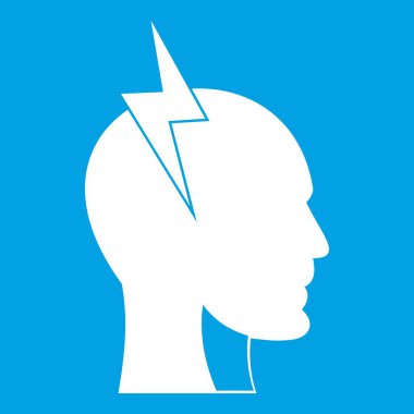 Cıvata baş simgesi beyaz içinde yıldırım