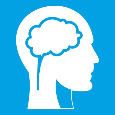 Beyin simgesi beyaz ile baş