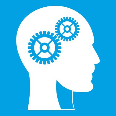 Beyaz insan baş simge vites