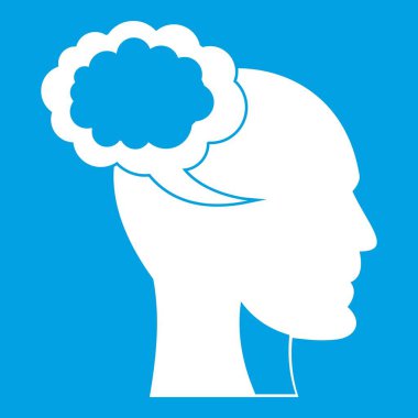 Beyaz insan baş simge ile konuşma balonu