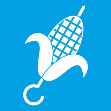 Izgarada mısır koçanı simgesi beyaz