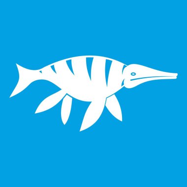 Suda yaşayan dinozor simgesi beyaz