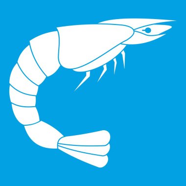 Taze deniz karides simgesi beyaz