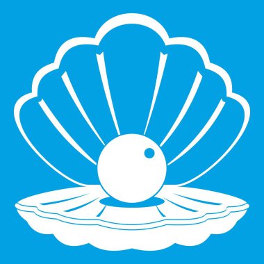 Bir deniz kabuğu simgesi beyaz inci