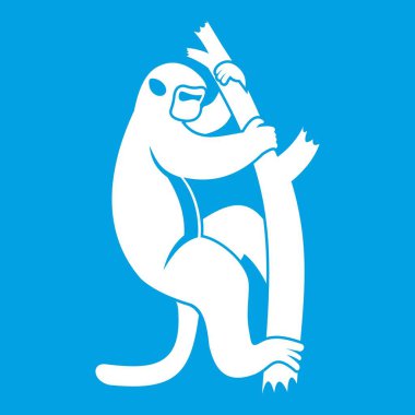 Beyaz bir ağaç simgesine makak