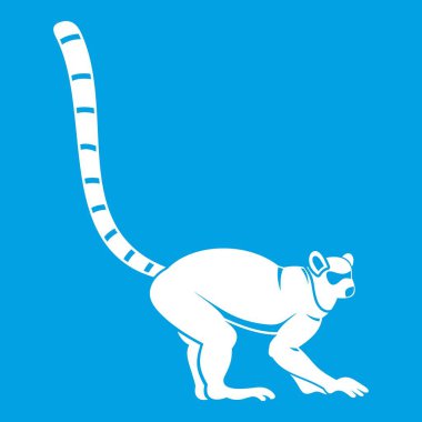 Lemur maymun simgesi beyaz