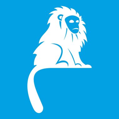 Kıllı maymun simgesi beyaz