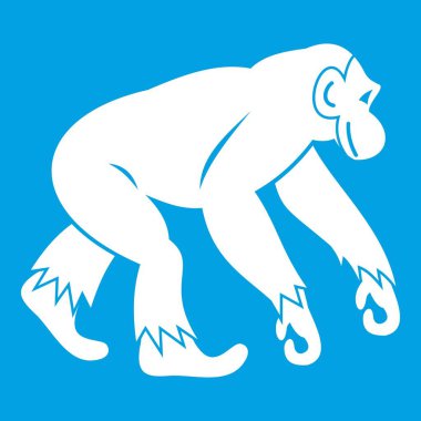 Maymun ayakta simgesi beyaz