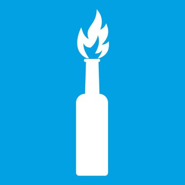 Yanan şişe simgesi beyaz