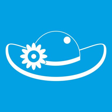 Simgesi beyaz çiçek şapka