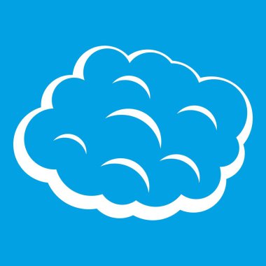 Yuvarlak bulut simgesi beyaz