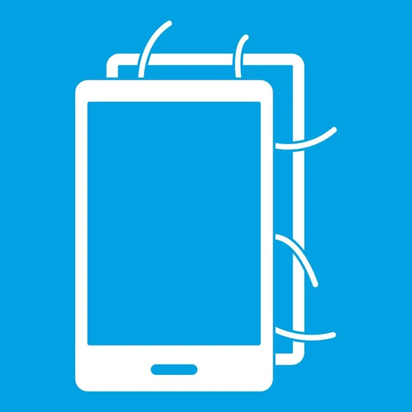 Opened phone icon white — Stock Vector