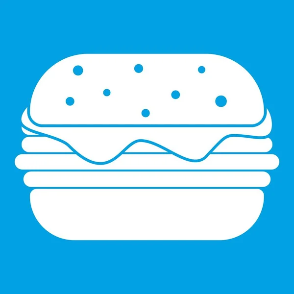 Ícone de hambúrguer branco — Vetor de Stock