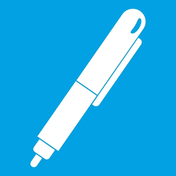 Stylo marqueur icône blanc — Image vectorielle