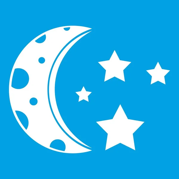 Starry night icon white — Stock Vector