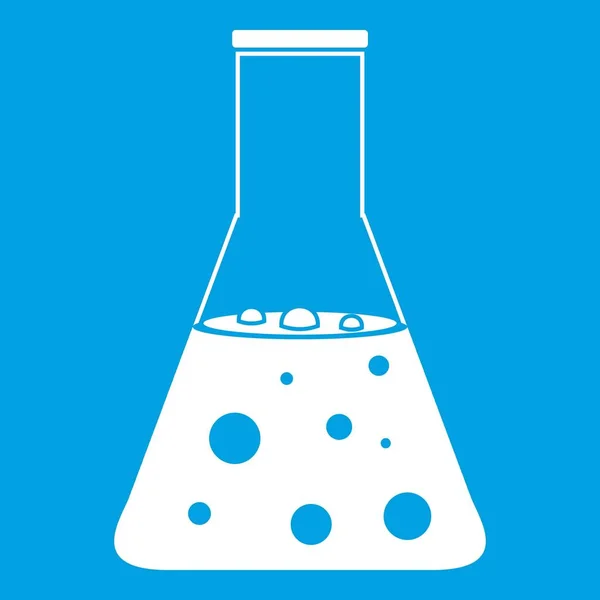 Chemiczne kolby ikony biały — Wektor stockowy