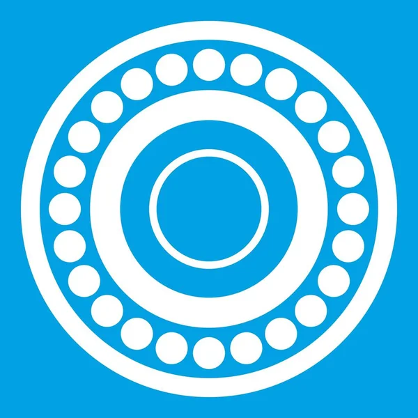 Rulman simgesi beyaz izole üzerinde mavi arka plan vektör çizim