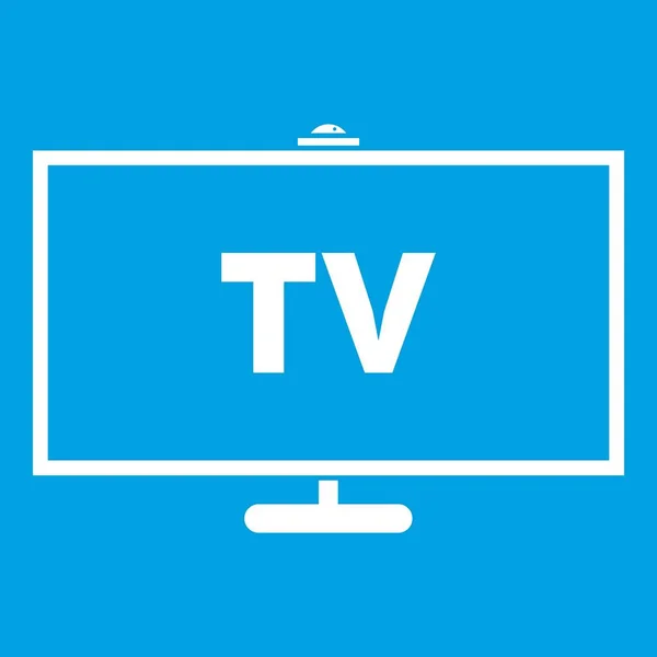 Icona della televisione bianca — Vettoriale Stock